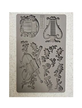 Music & Floral Silicone Mold - Brown